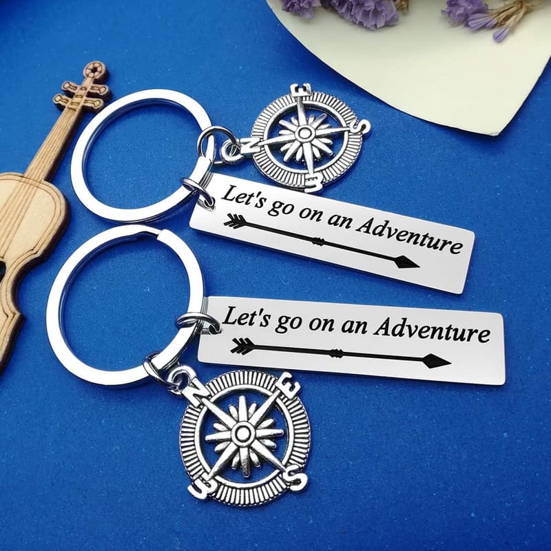 Adventure Keychain Set for Travelers - 2 Pack Gift for All