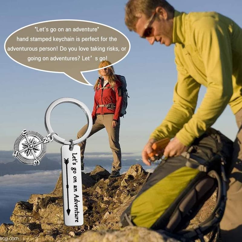 Adventure Keychain Set for Travelers - 2 Pack Gift for All
