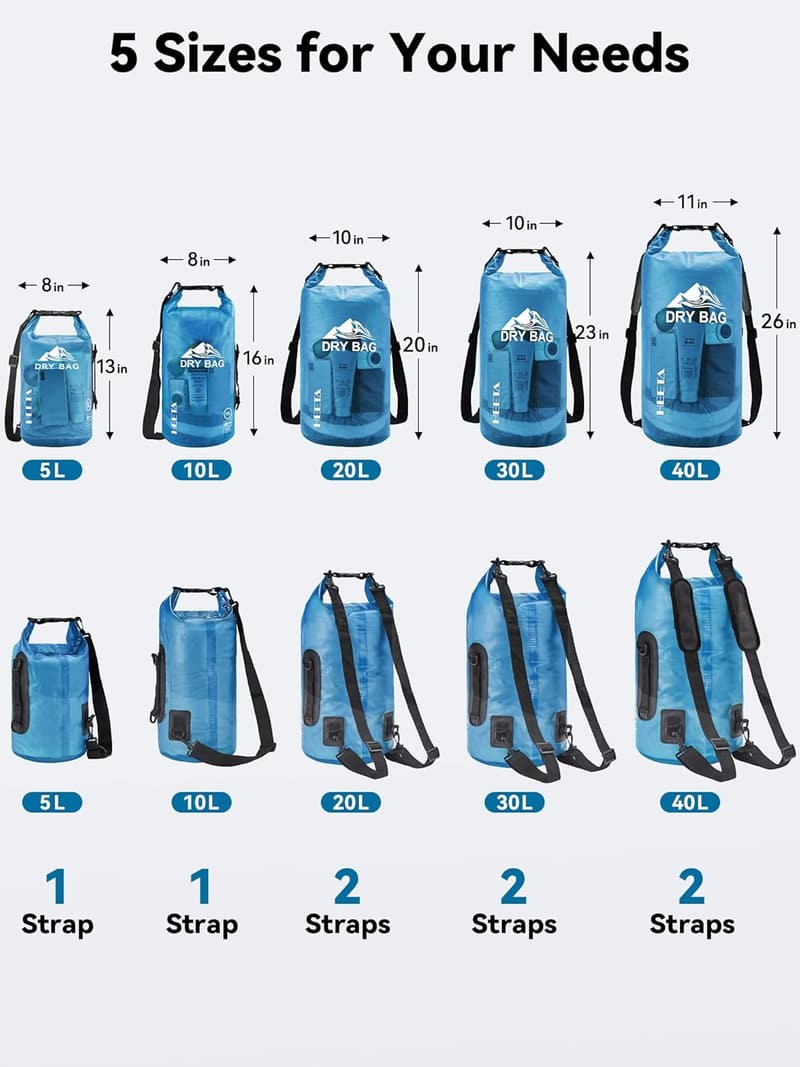 Waterproof Dry Bag with Phone Case for Travel & Water Sports