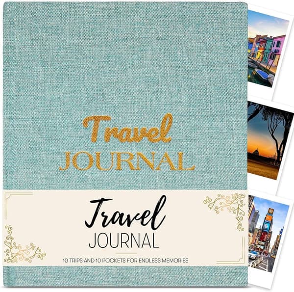 Travel Journal for Adventurers with 10 Keepsake Pockets