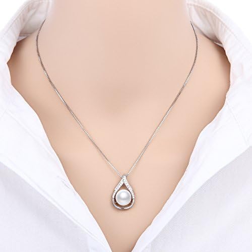 Tahitian Black Pearl Necklace with Silver Chain - Gift for Women