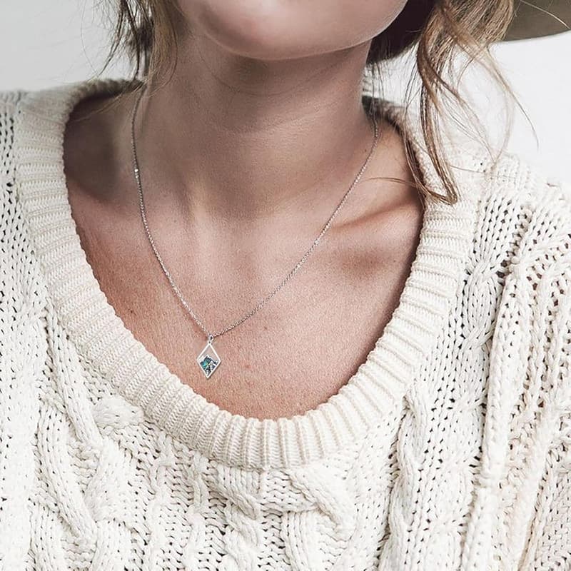 Inspirational Mountain Necklace for Women - Pine Tree Design