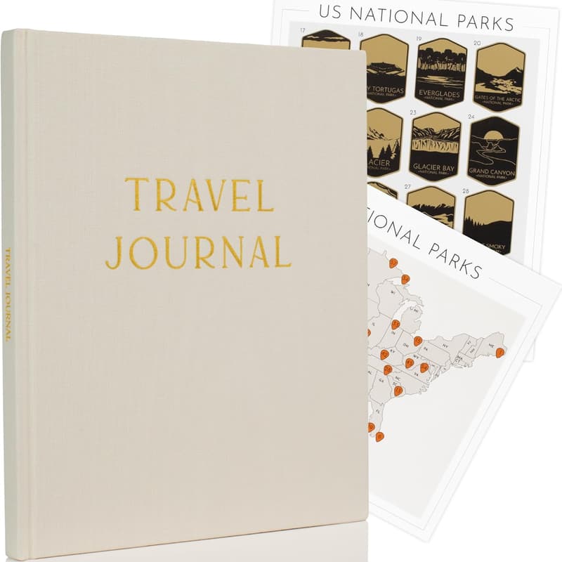 Linen Adventure Travel Journal for Women - Perfect Gift