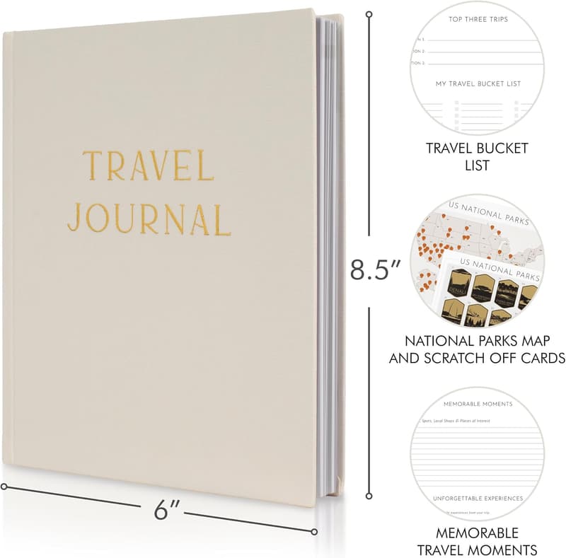 Linen Adventure Travel Journal for Women - Perfect Gift