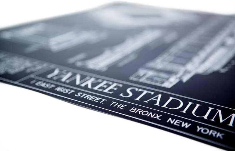 Yankee Stadium Ballpark Blueprint Art Print