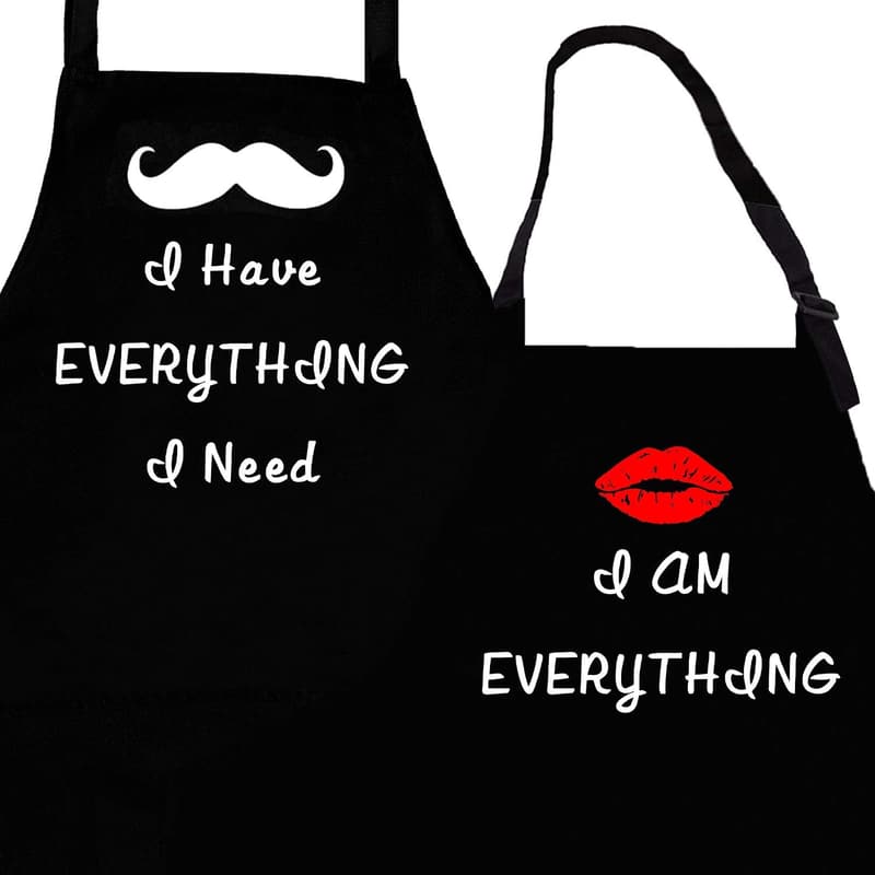 Engagement Apron Set | 2-Piece Kitchen Aprons for Couples