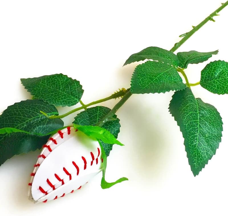Genuine Leather Baseball Rose Gift for Sports Enthusiasts
