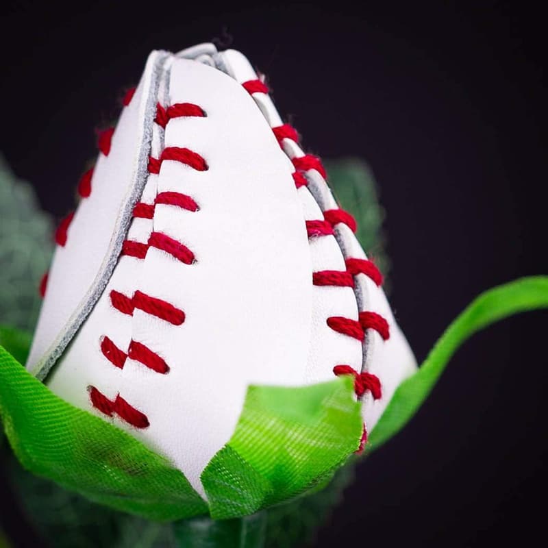Genuine Leather Baseball Rose Gift for Sports Enthusiasts