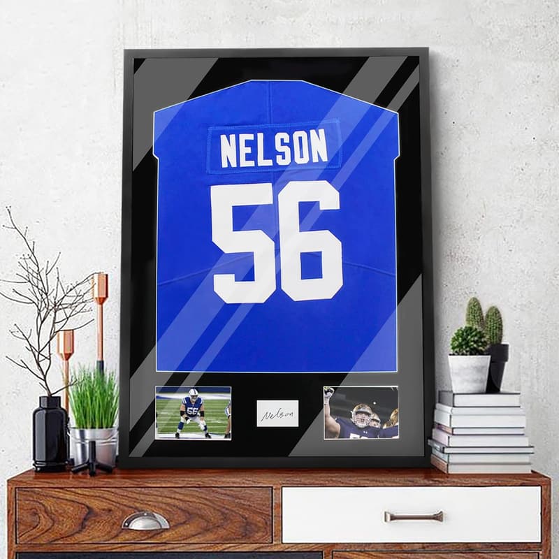 Sports Jersey Shadow Box Display Case with Photo Slots - Black