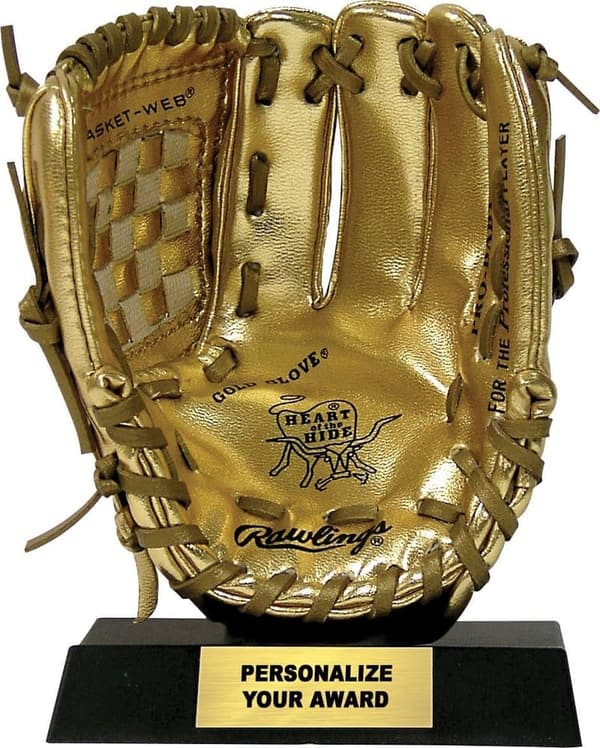 Mini Gold Glove Award Trophy with Stand - Rawlings