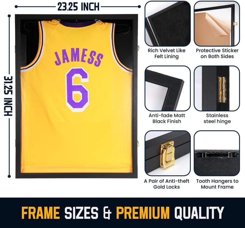Sport Jersey Shadow Box Frame with UV Protection for Men