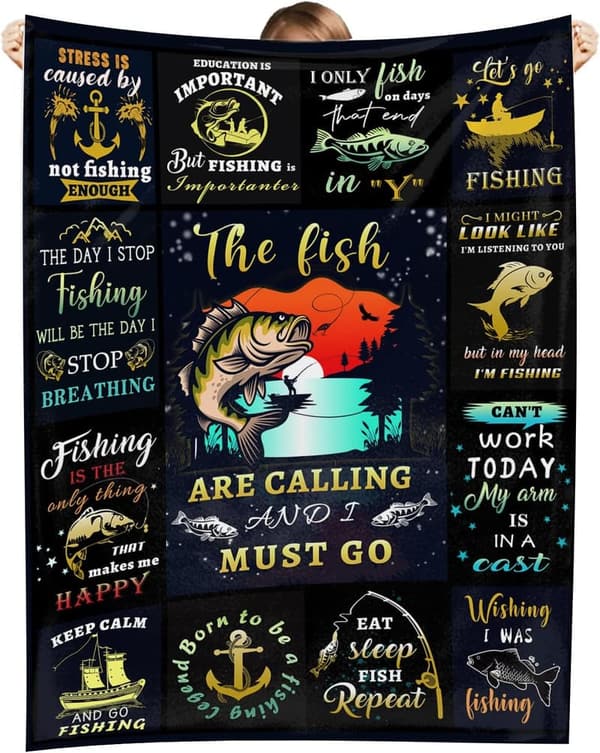 Fishing Gifts for Men - Bass Fishing Blanket 50