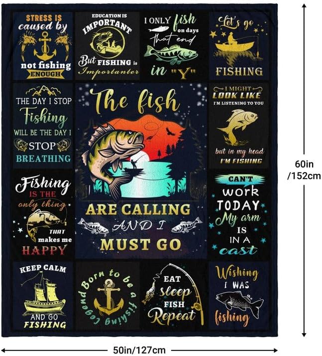 Fishing Gifts for Men - Bass Fishing Blanket 50