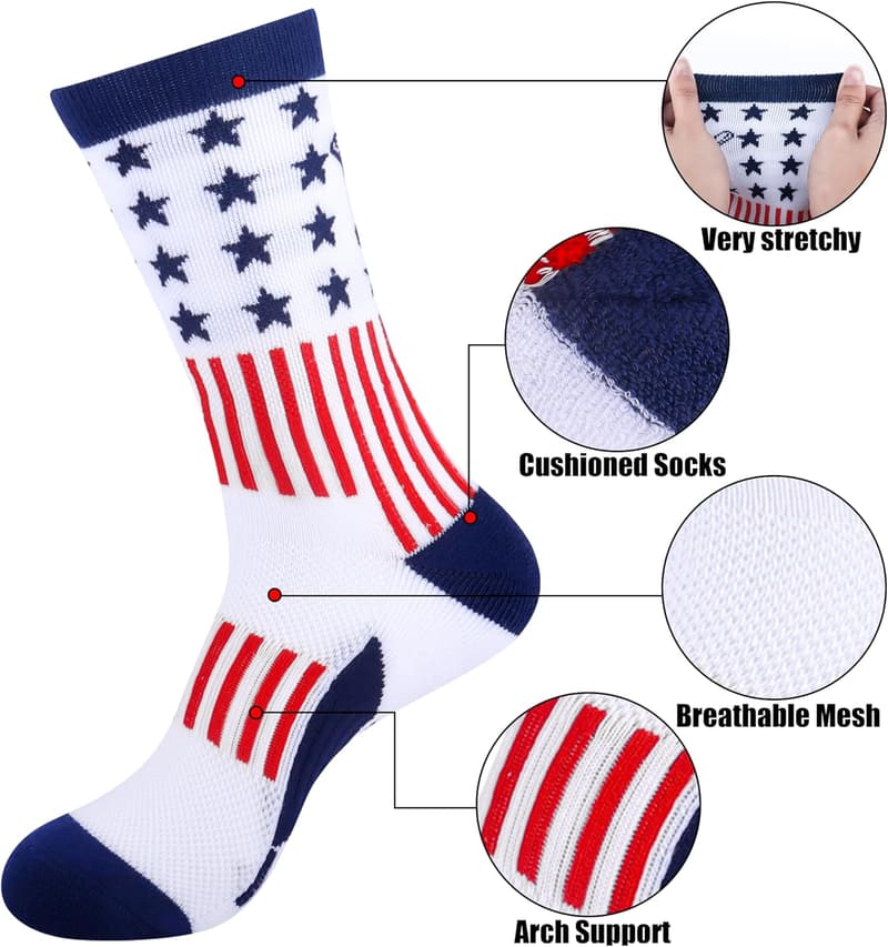Boys' Athletic Crew Socks for Ages 8-14 - Baseball Gifts
