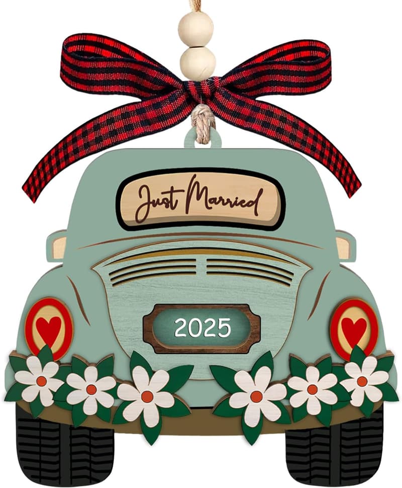 Just Married Ornament 2025 for Couples' First Christmas