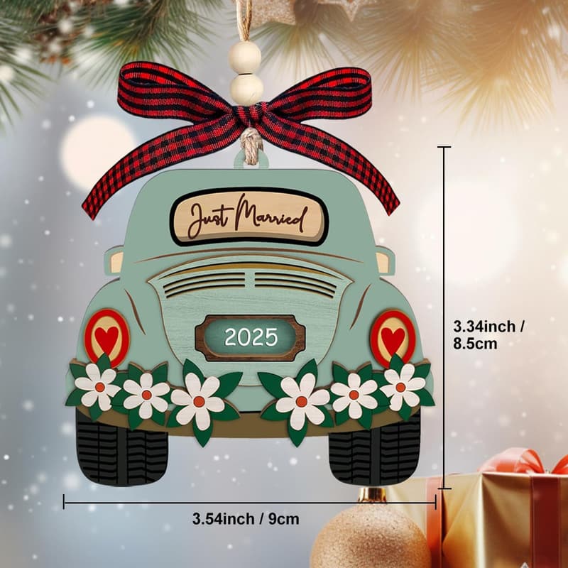 Just Married Ornament 2025 for Couples' First Christmas