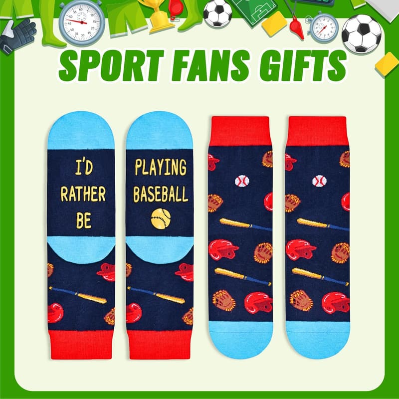 Kids' Sports Socks Set - Basketball, Baseball, Hockey, Football