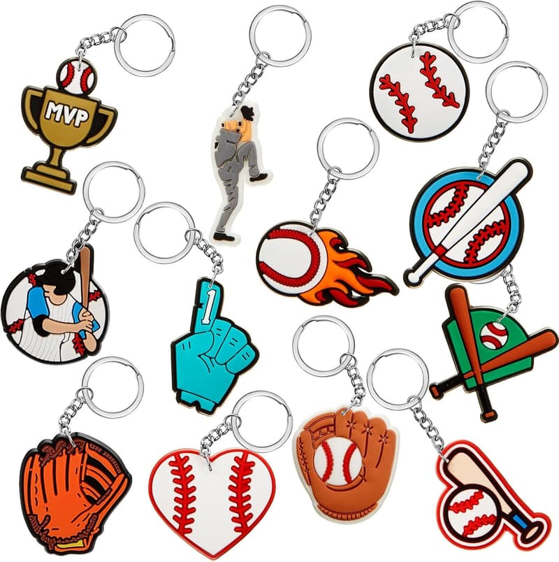 Baseball Keychains - 36 Pack Bulk Party Favors