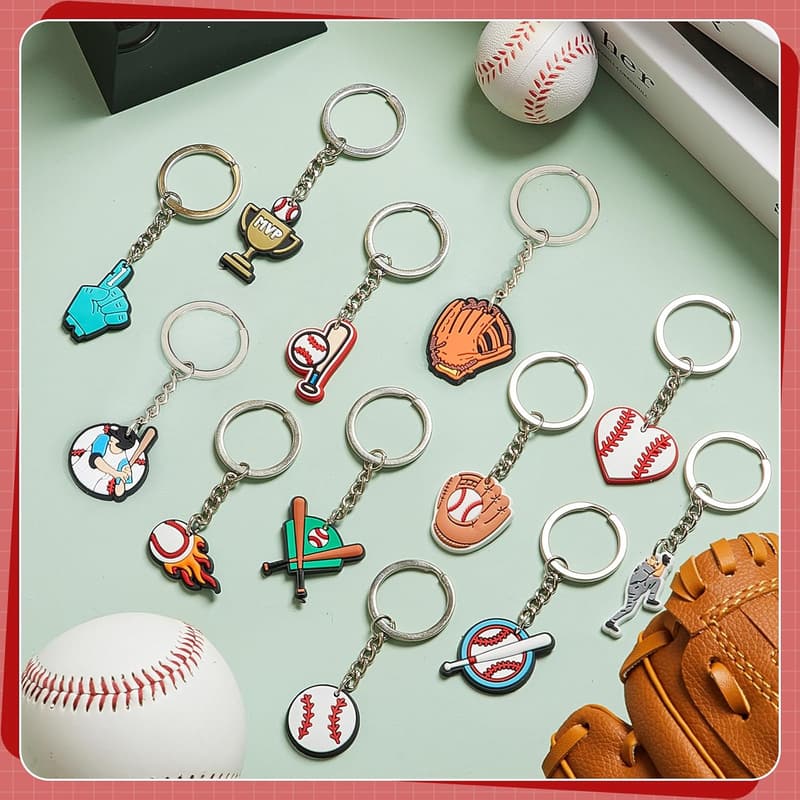 Baseball Keychains - 36 Pack Bulk Party Favors