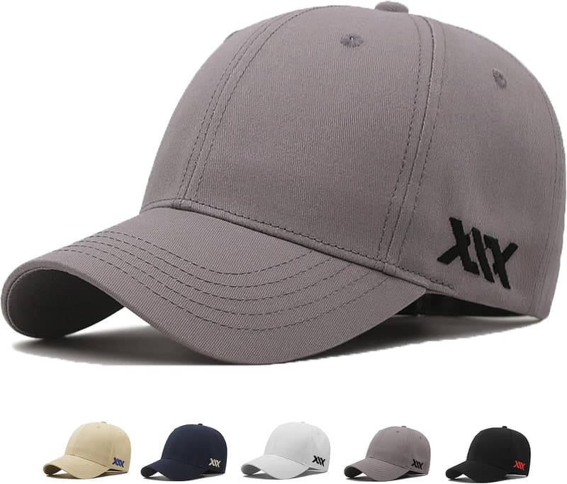 Men's Adjustable Oversize Baseball Cap with Large Embroidery