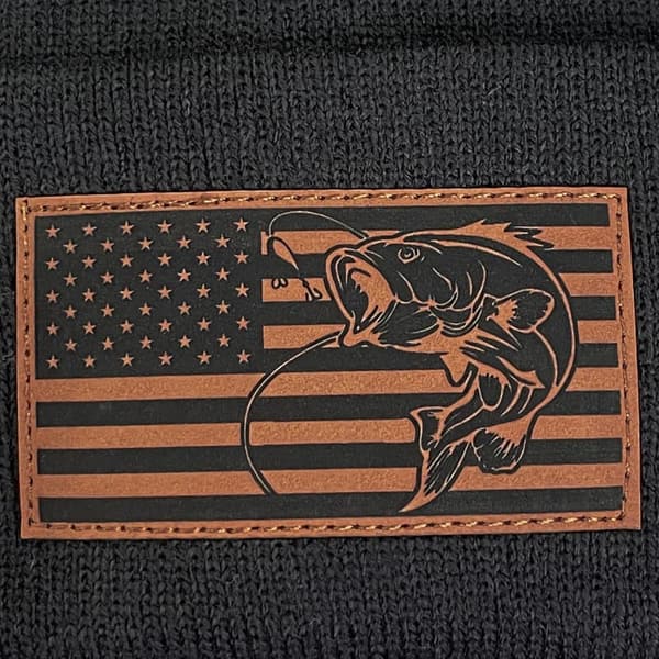 Father's Day Gift: Men's Knit Beanie with Leather Pattern