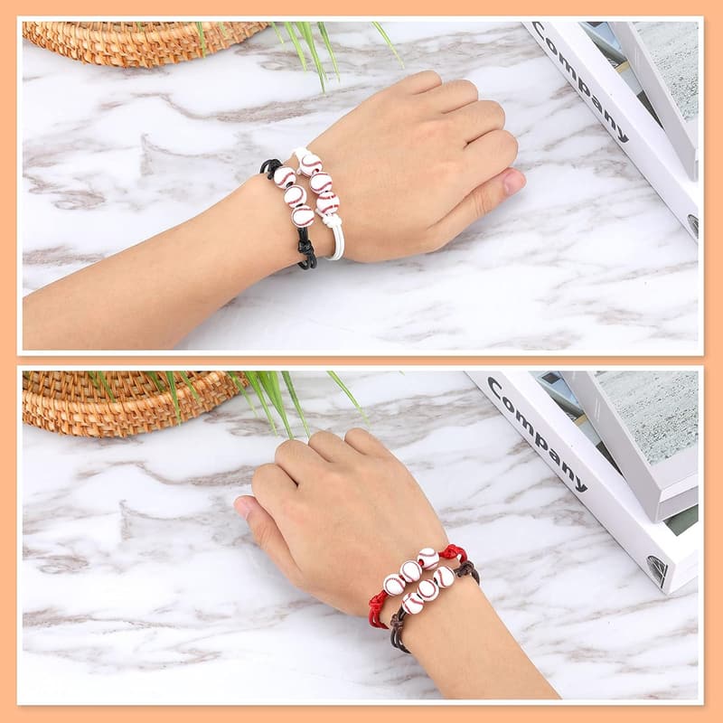 Sports Theme Adjustable Charm Bracelets - 20 Pcs Party Favors