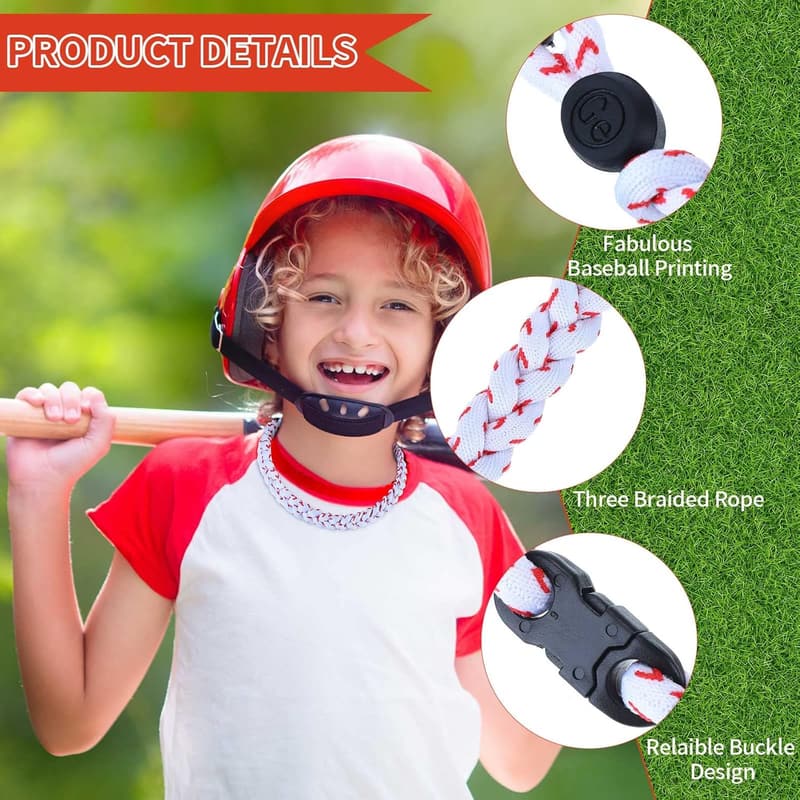 Sports Baseball Rope Necklace for Boys & Girls – Titanium Braided Gift