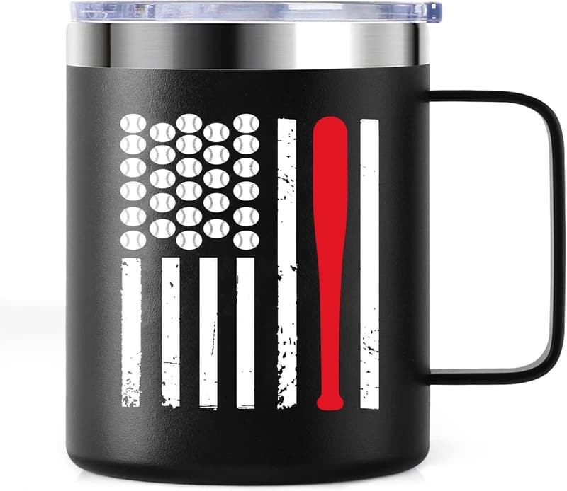Baseball Gifts Travel Mug for Men & Coaches - 12oz