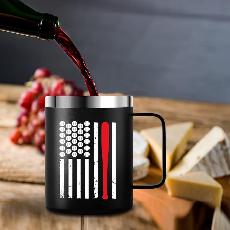 Baseball Gifts Travel Mug for Men & Coaches - 12oz