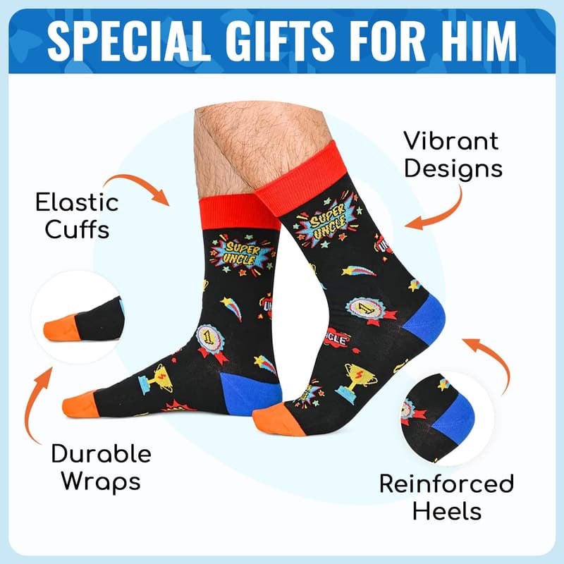 Funny Socks for Men - Gifts for Dad, Husband, Brother