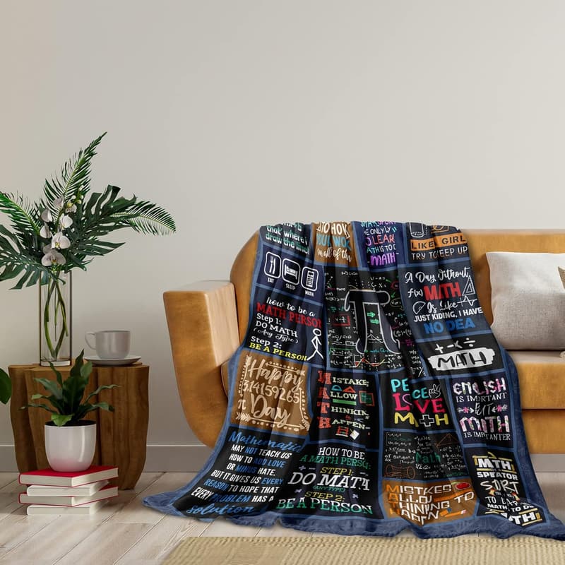 Math Teacher Appreciation Blanket for Math Lovers, 60x50in