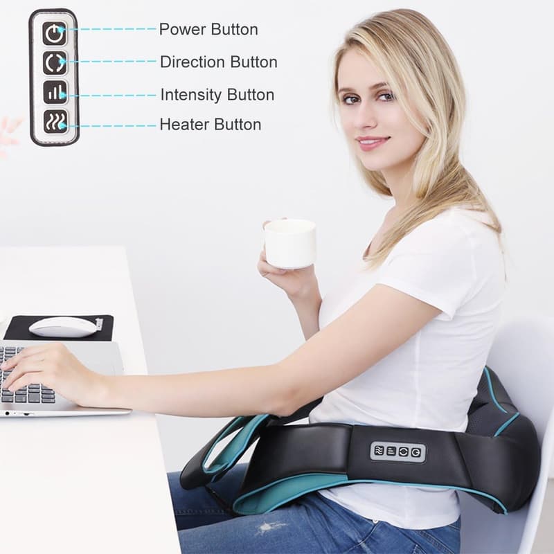 Electric Shiatsu Neck & Back Massager with Heat - Ideal for Couples