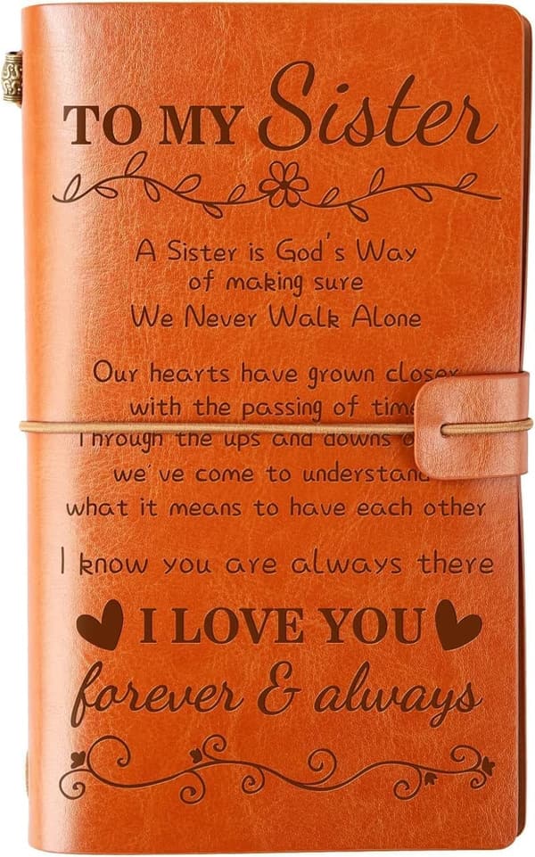 Sister Birthday Gift - 140-Page Leather Journal
