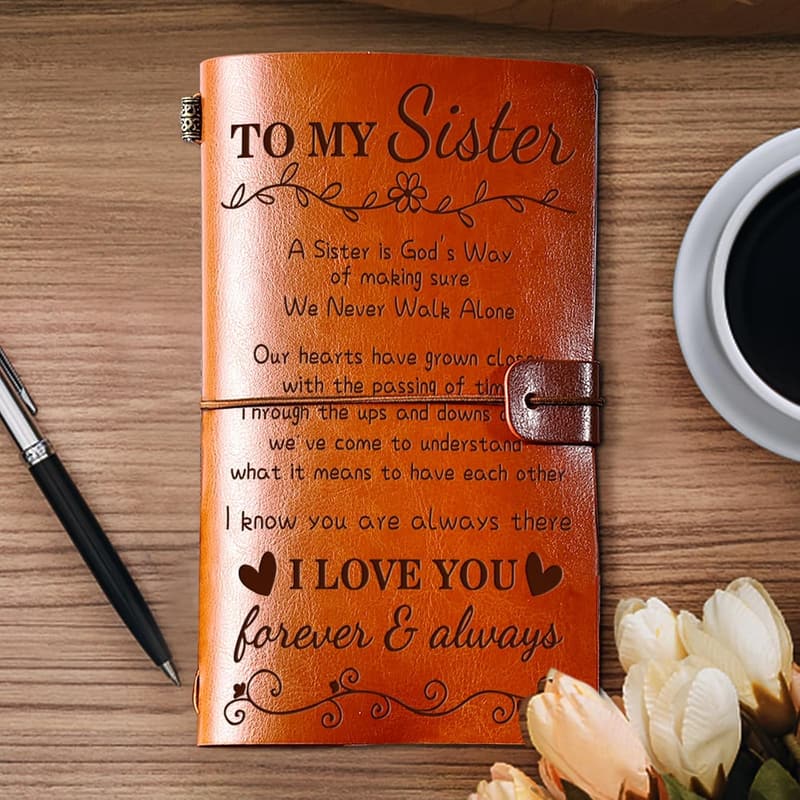 Sister Birthday Gift - 140-Page Leather Journal