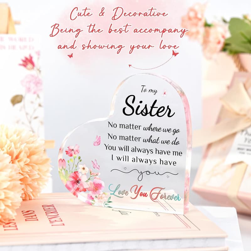 Mother's Day Engraved Acrylic Block Puzzle for Sisters