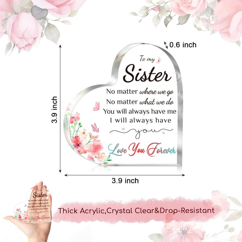 Mother's Day Engraved Acrylic Block Puzzle for Sisters