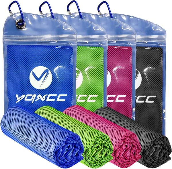 Cooling Towel Set - 4 Microfiber Towels for Sports & Fitness
