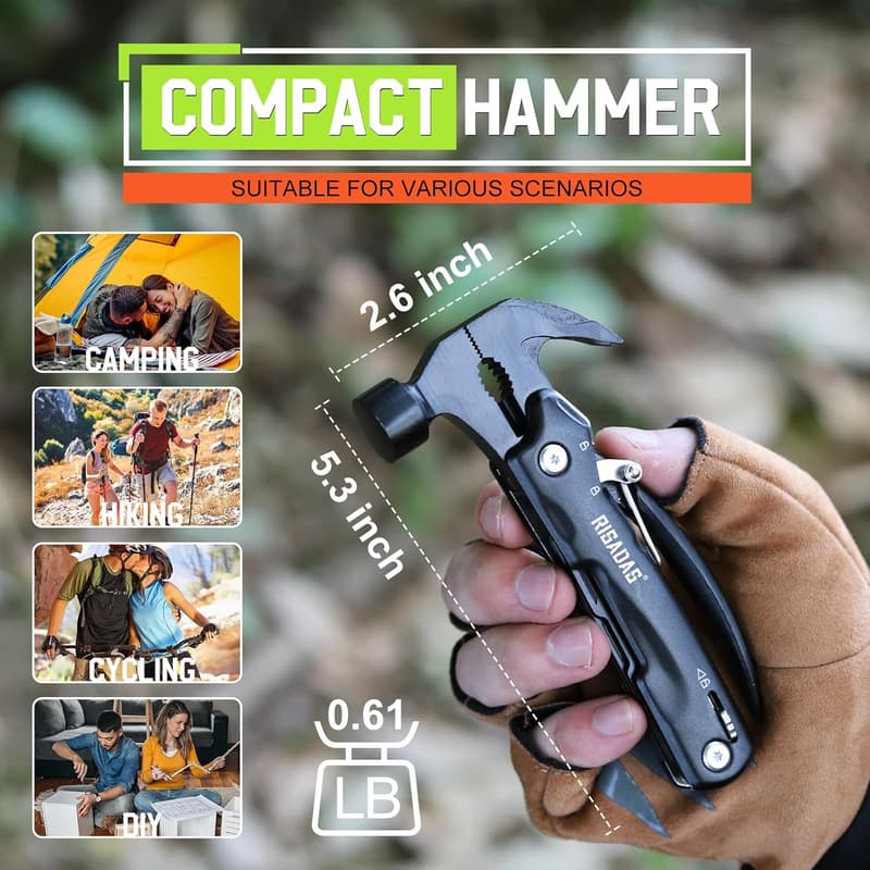 Birthday Gift for Men - Multitool Hammer for Dad, Husband