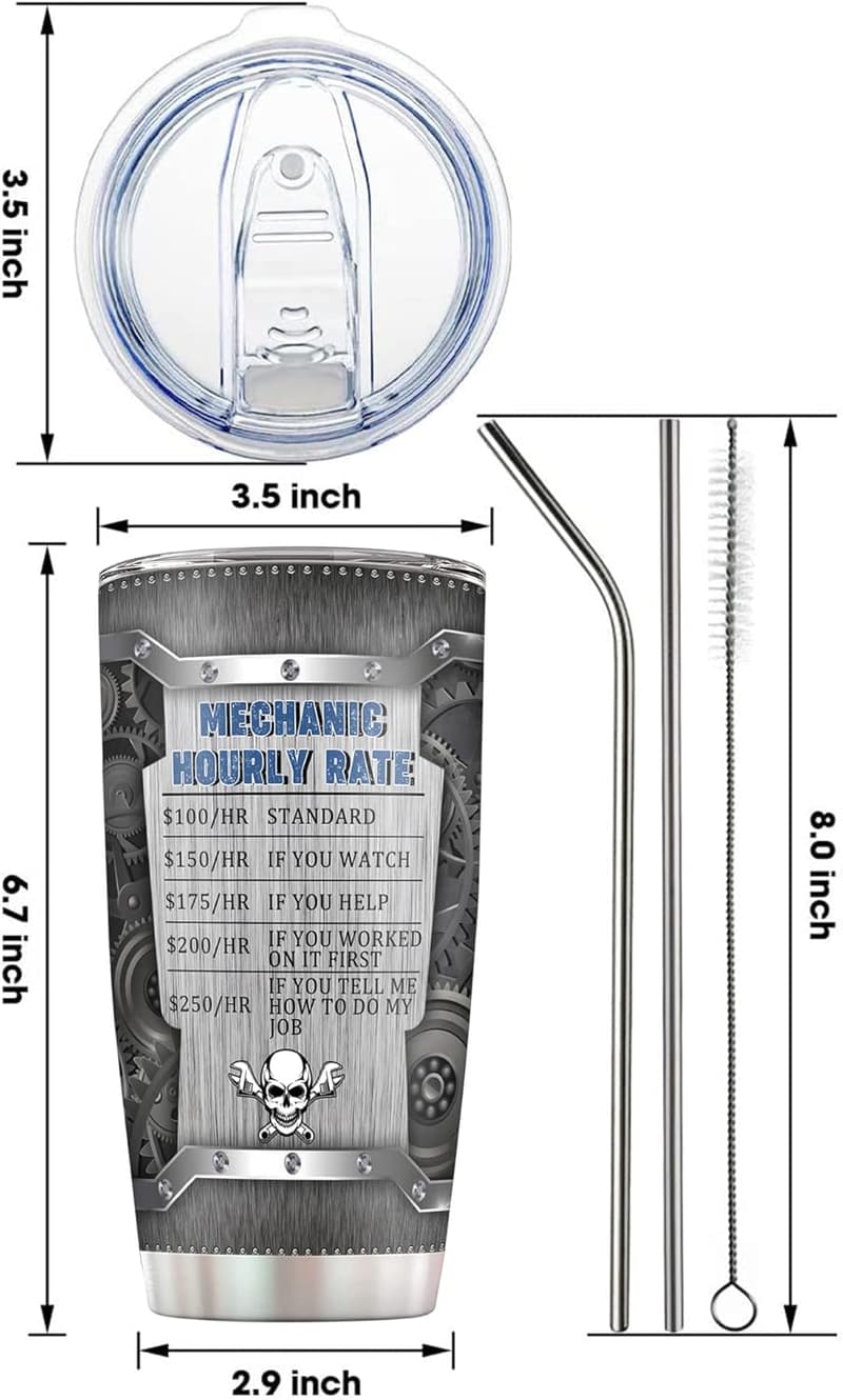Mechanic Gifts: 20 oz Insulated Tumbler for Men