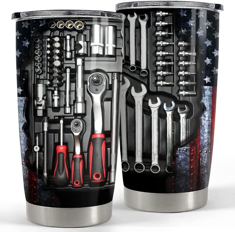 Mechanic Dad 20oz Tumbler with Lid - Gift for Father's Day