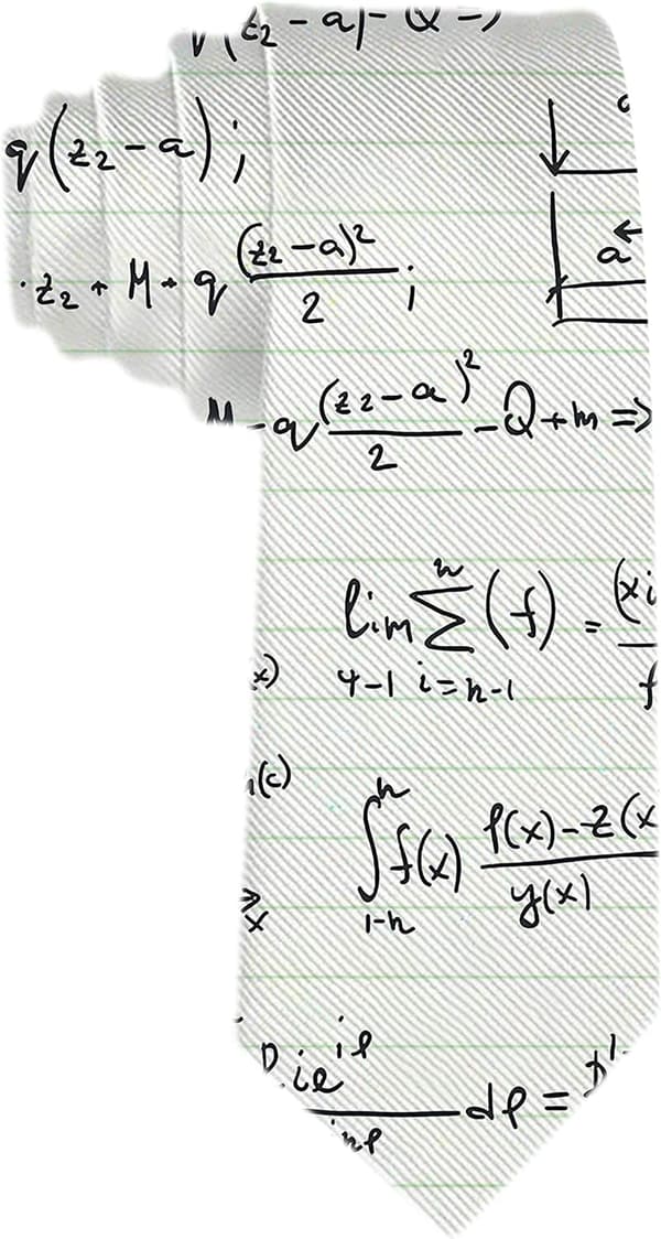 Men's Silk Necktie with Math Formulas - Perfect for Teachers