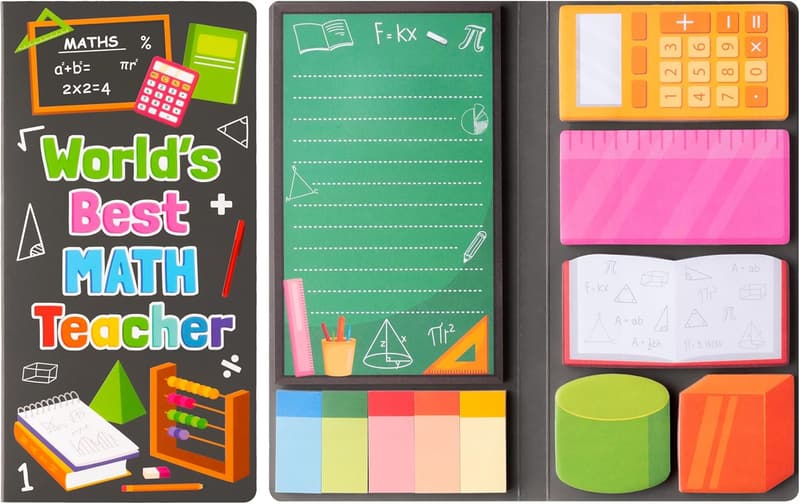 Teacher Appreciation Cartoon Sticky Notes Set - Self-Adhesive Memo Pads