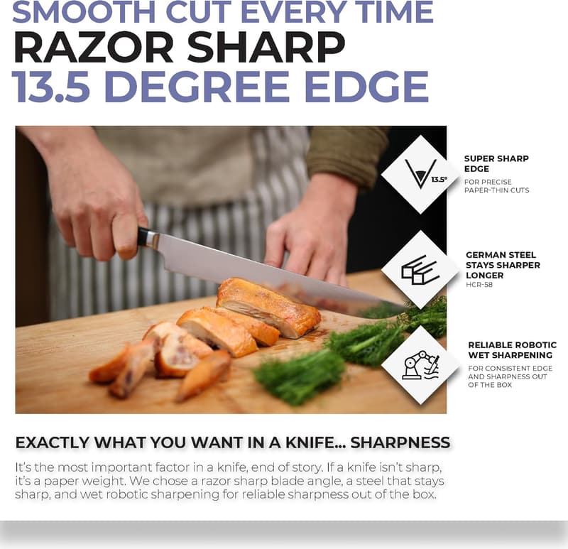 Premium 10-Inch Carving Knife - German Steel for Perfect Slices