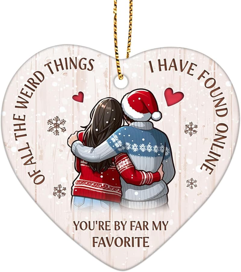 Christmas Ceramic Couple Ornament - Soulmate Decoration