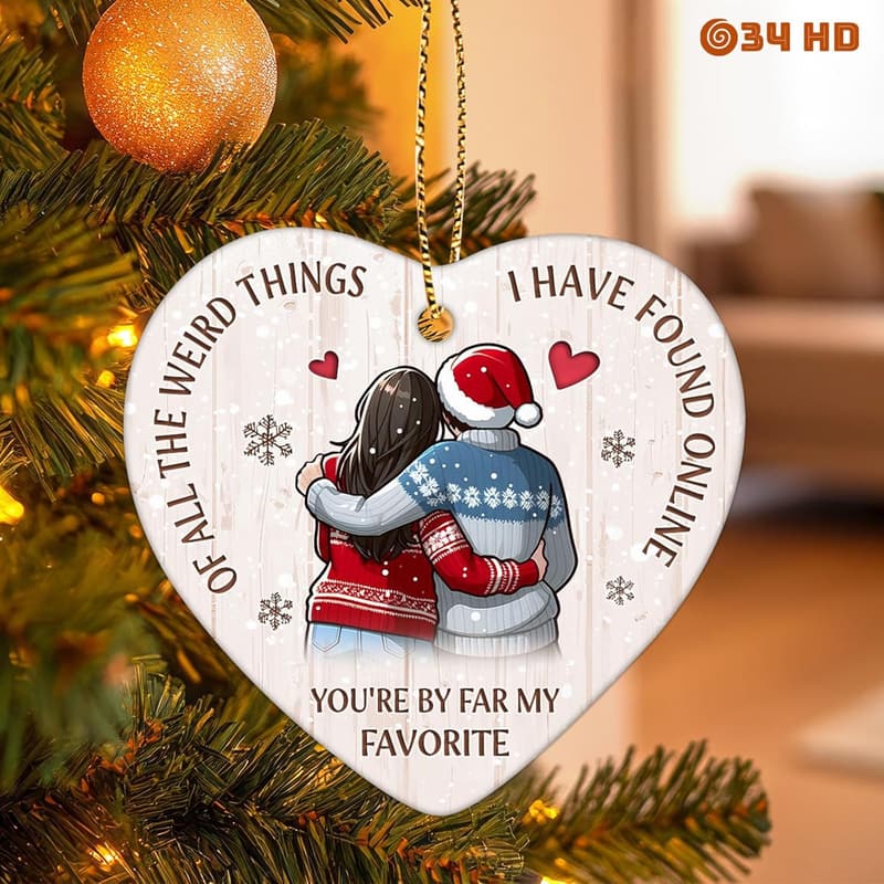 Christmas Ceramic Couple Ornament - Soulmate Decoration