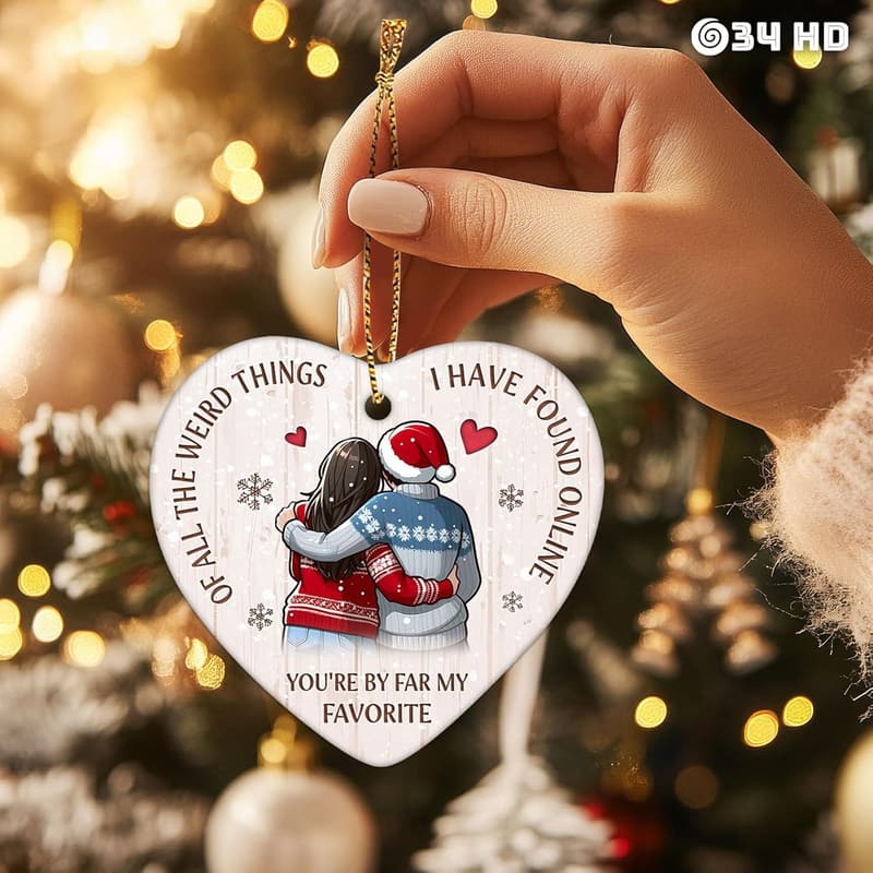 Christmas Ceramic Couple Ornament - Soulmate Decoration