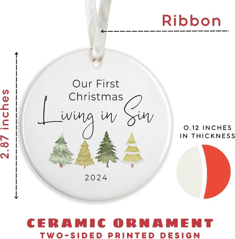 First Christmas Couple Ornament 2024 - Ceramic Gift