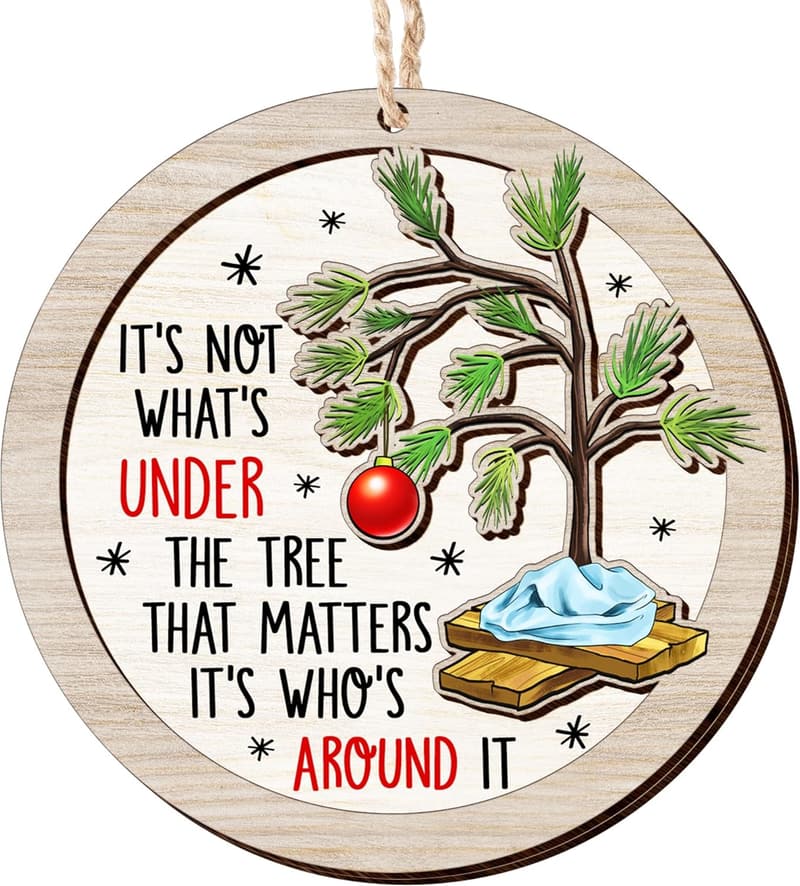 Personalized Wooden Christmas Ornament for Couples