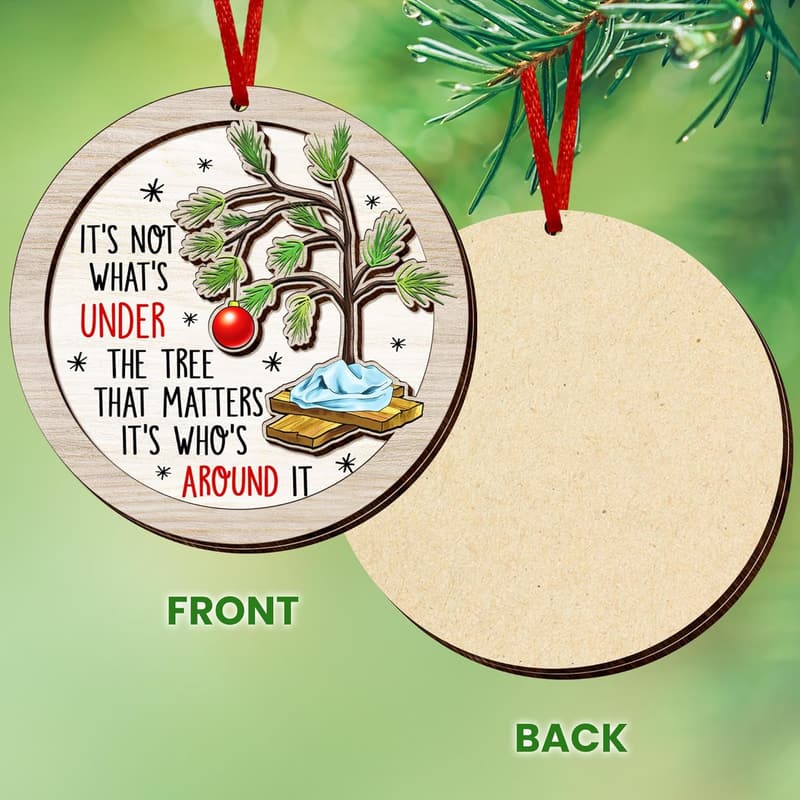 Personalized Wooden Christmas Ornament for Couples