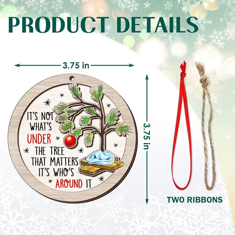 Personalized Wooden Christmas Ornament for Couples